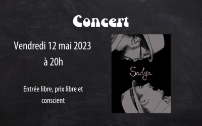 Vendredi 12 mai à 20h : concert de Sadya