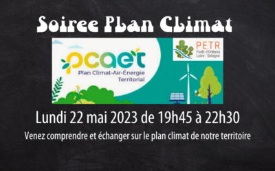 Lundi 22 mai à 19h45: Soirée Plan climat du territoire